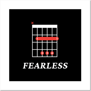 B Fearless B Guitar Chord Tab Dark Theme Posters and Art